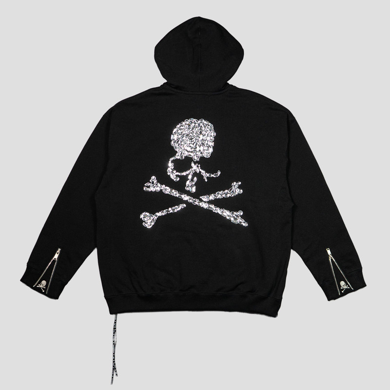 JEWEL SKULL ZIP-UP HOODIE (OVERSIZED) - 1