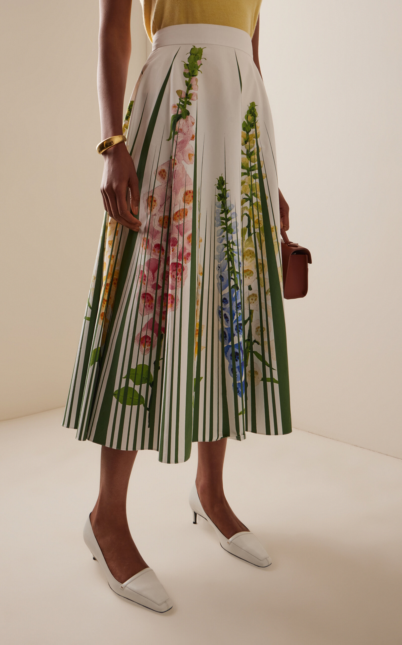 Foxglove-Printed Cotton-Poplin Midi Skirt multi - 3