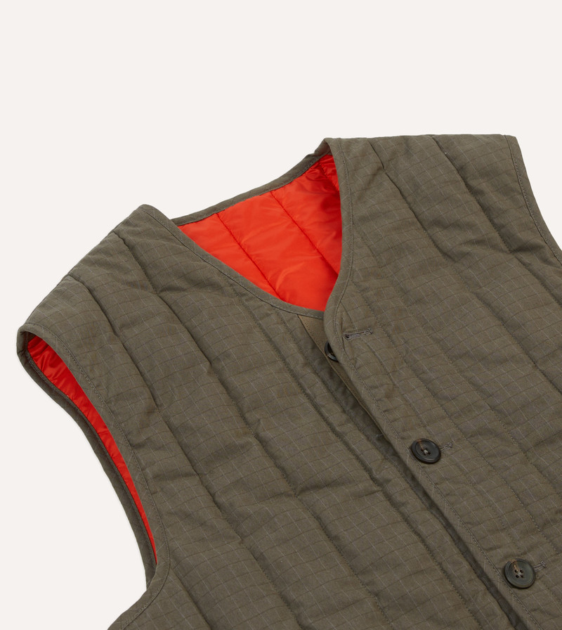 Green Ripstop Quilted Vest 3