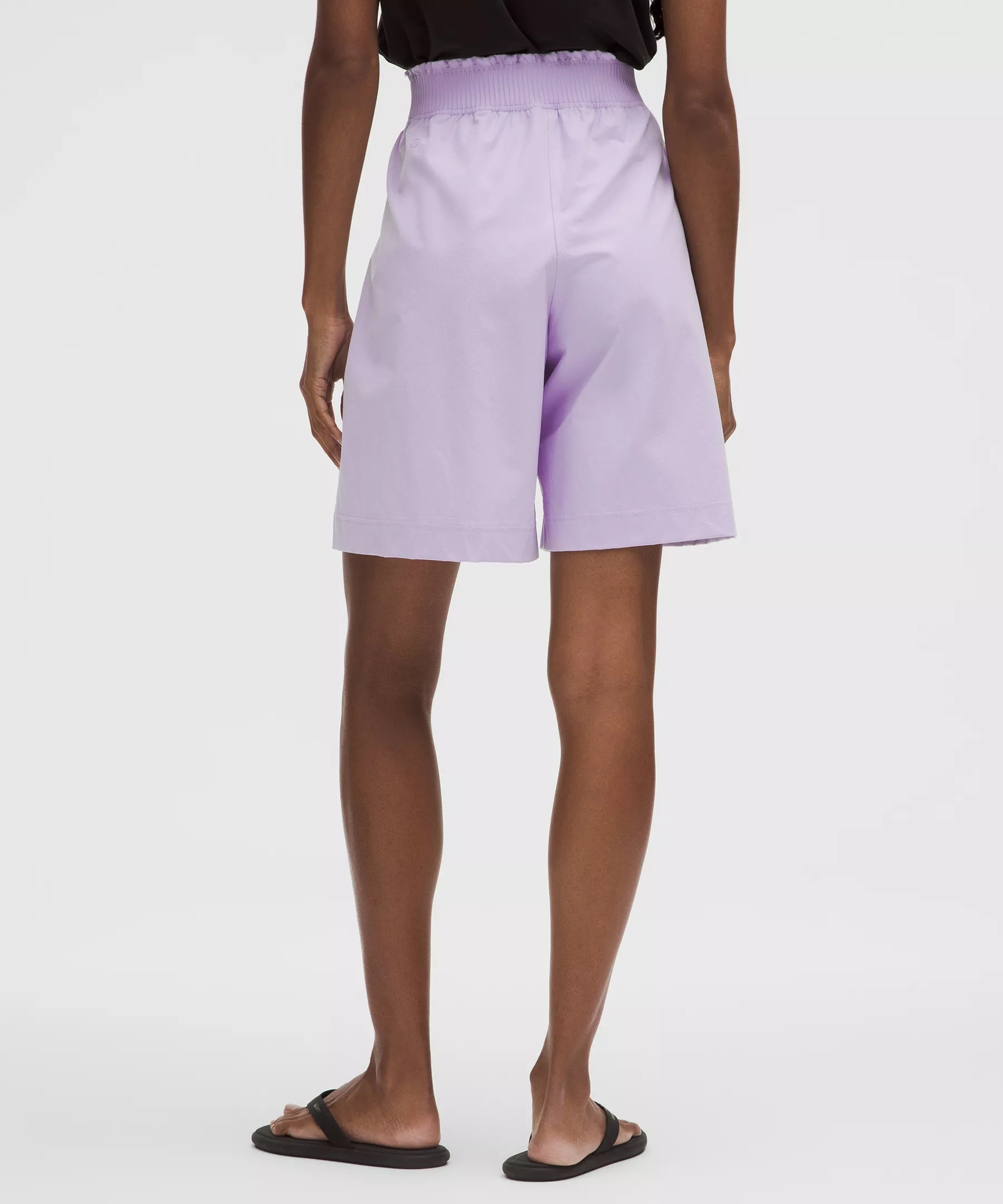 Stretch Woven Ruffle-Waist High-Rise Short 9" - 3