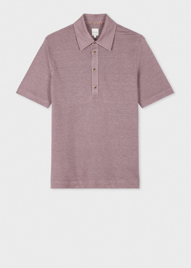 Mauve Linen Piqué Polo Shirt 1