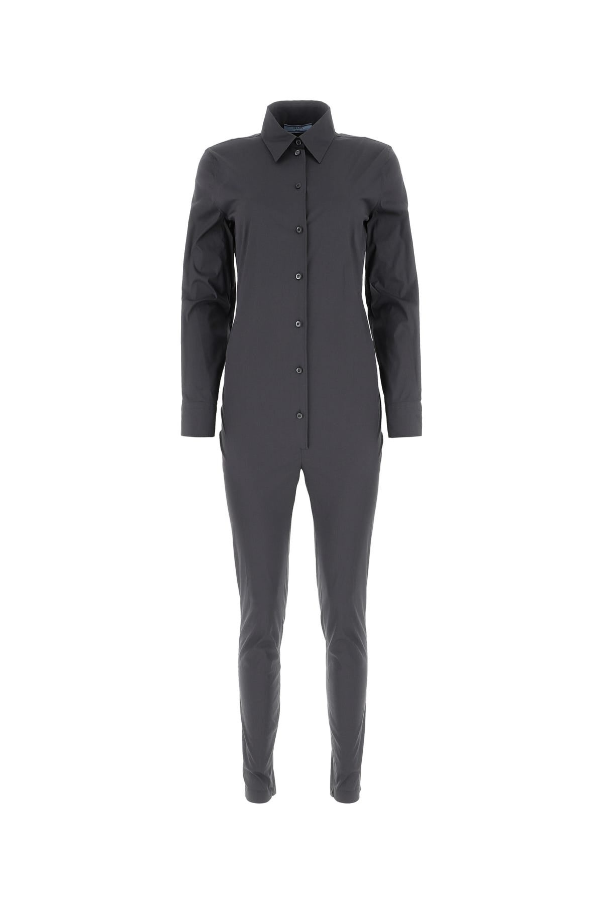 オールインワン・サロペット PRADA Graphite stretch poplin jumpsuit Prada Graphite Stretch Poplin Jumpsuit | italist
