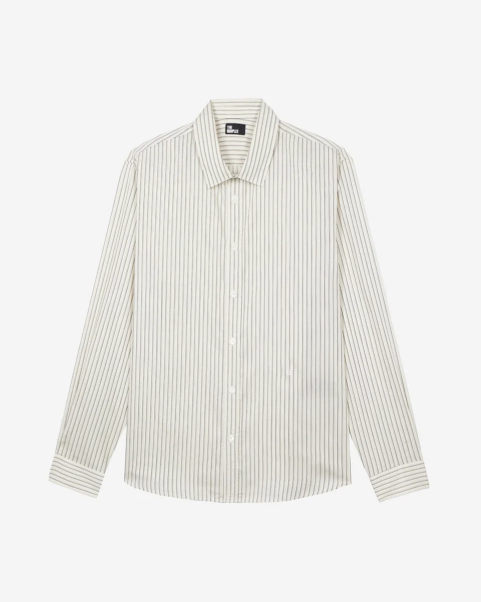 ECRU STRIPED SHIRT - 1
