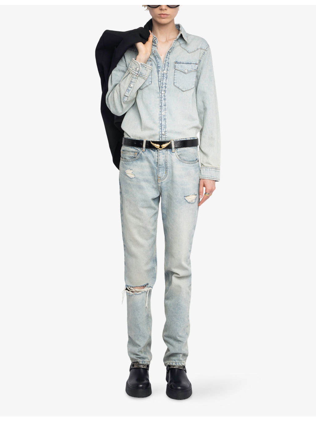 Saby Flap-Pocket Denim Shirt - 2