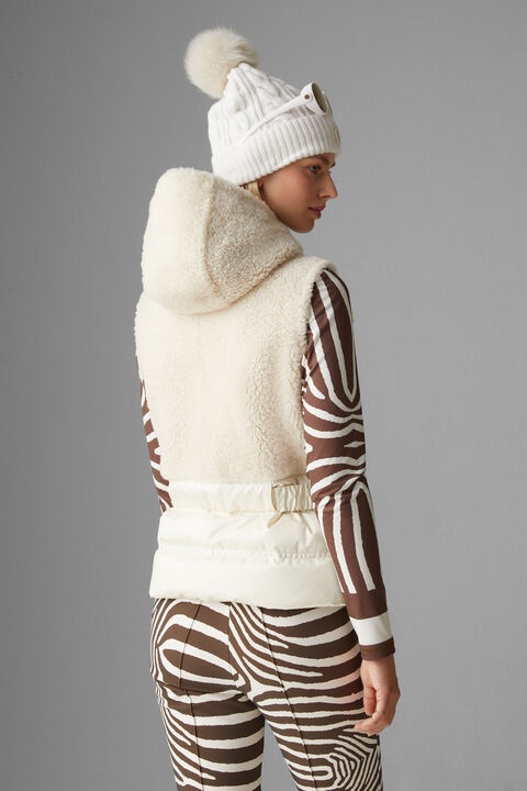 Minka lambskin and down vest in Off-white - 3