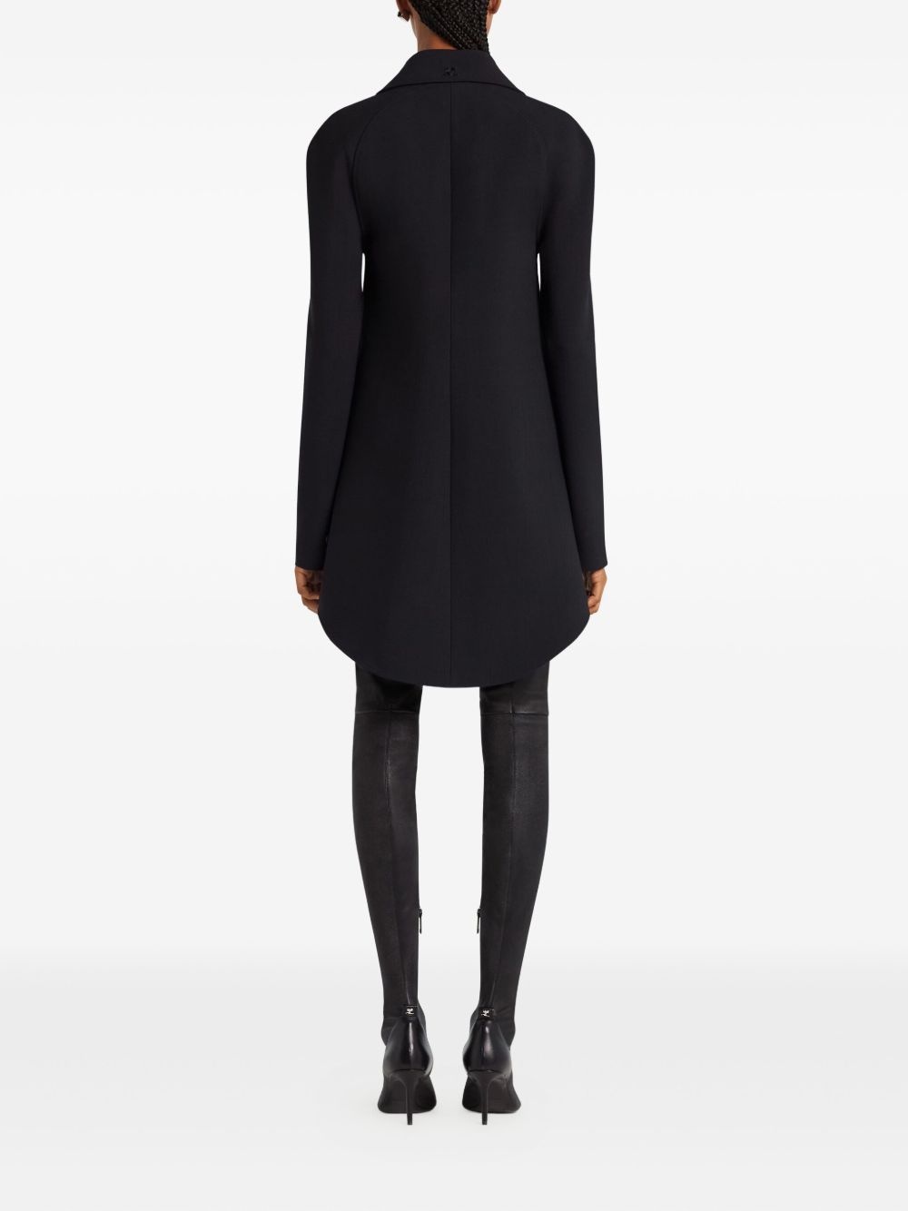 tailored button-front coat - 4