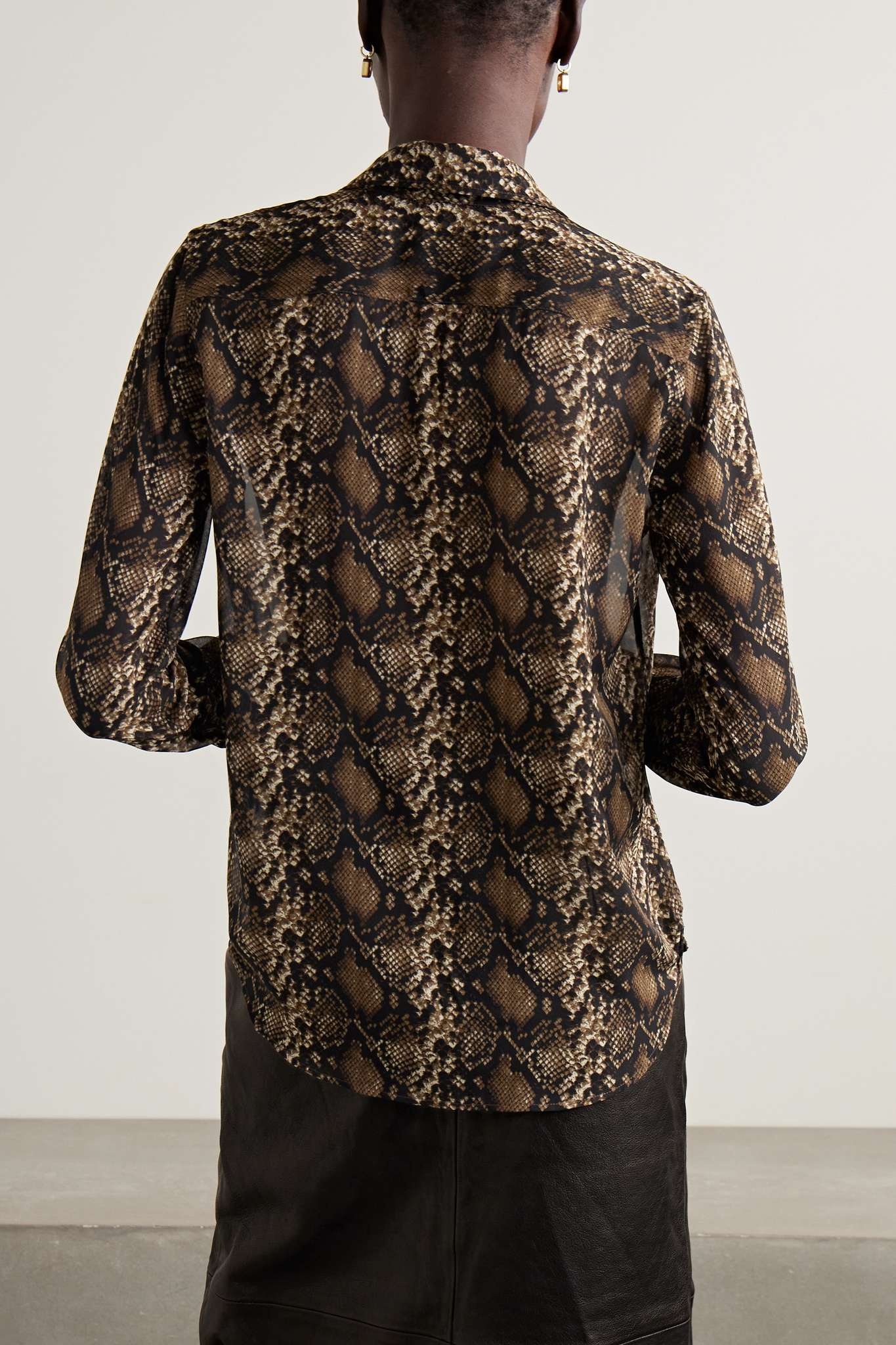 Gaia snake-print silk-chiffon shirt - 4