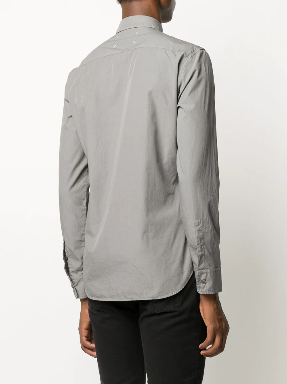 stitch-effect chest pocket shirt - 4