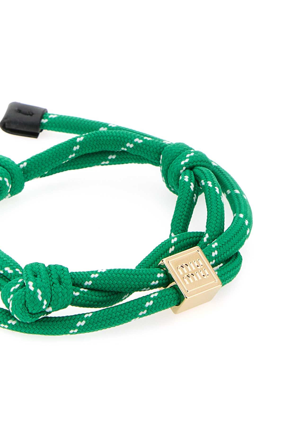 Miu Miu Women Emerald Green Fabric Bracelet - 2