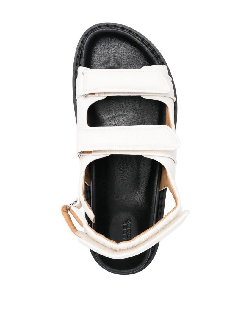 touch-strap platform leather sandals - 4
