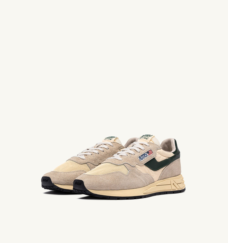 AUTRY REELWIND LOW SNEAKERS IN NYLON SUEDE AND LEATHER COLOR ECRU AND MOUNTAIN outlook