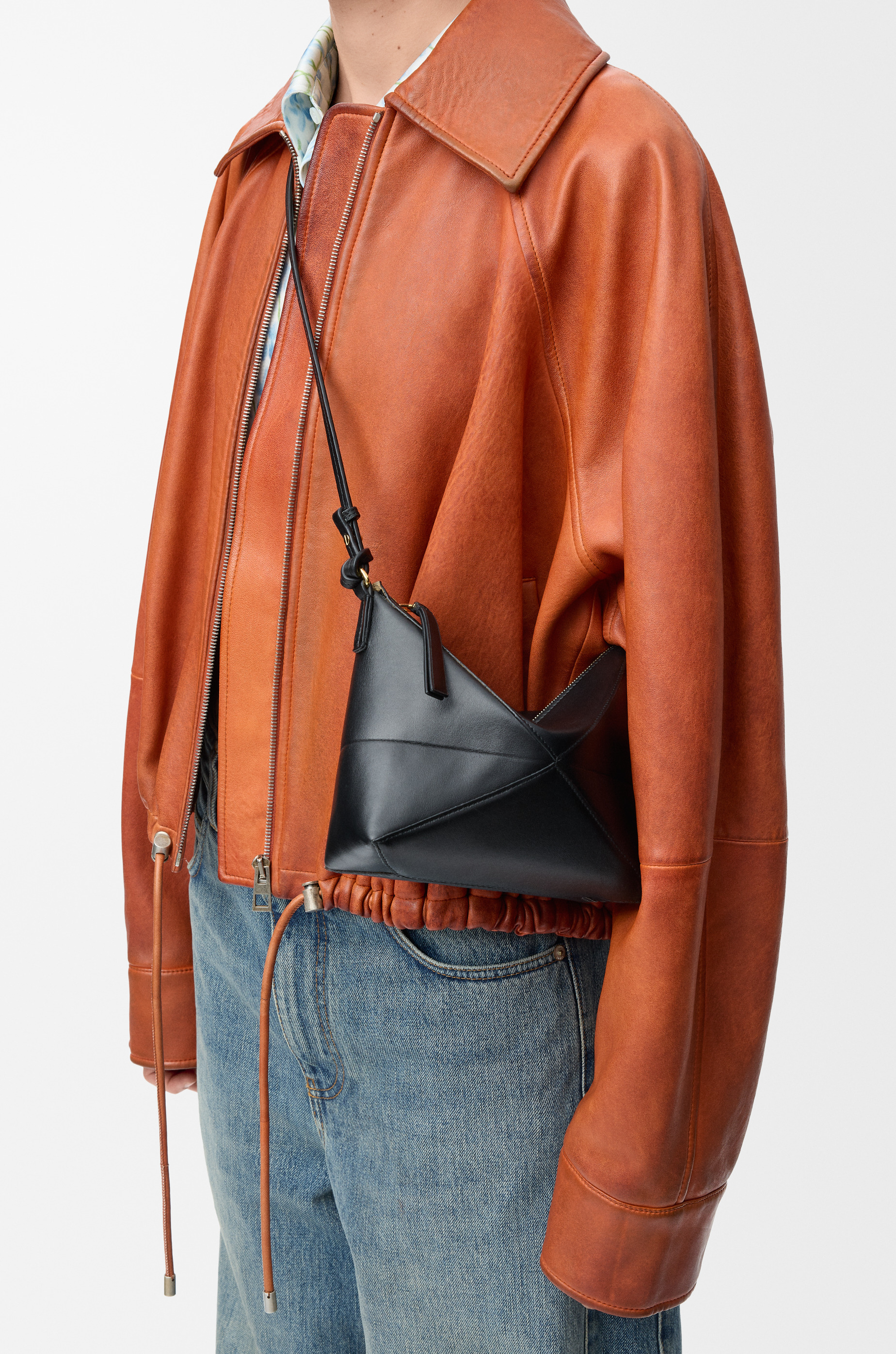 Puzzle Fold pouch in shiny nappa calfskin - 2