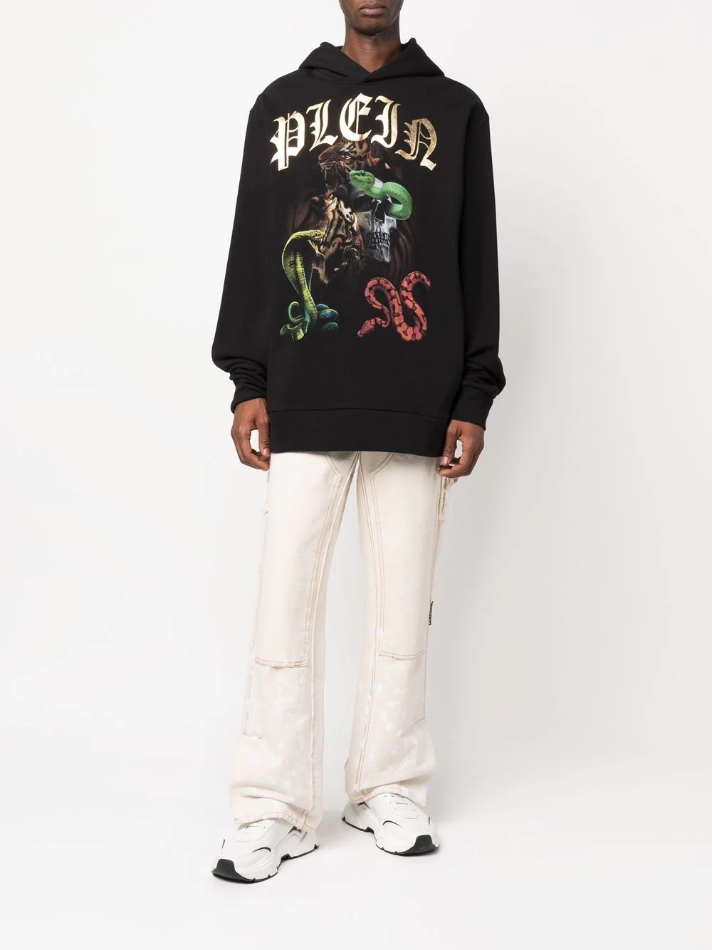 graphic print cotton hoodie - 2