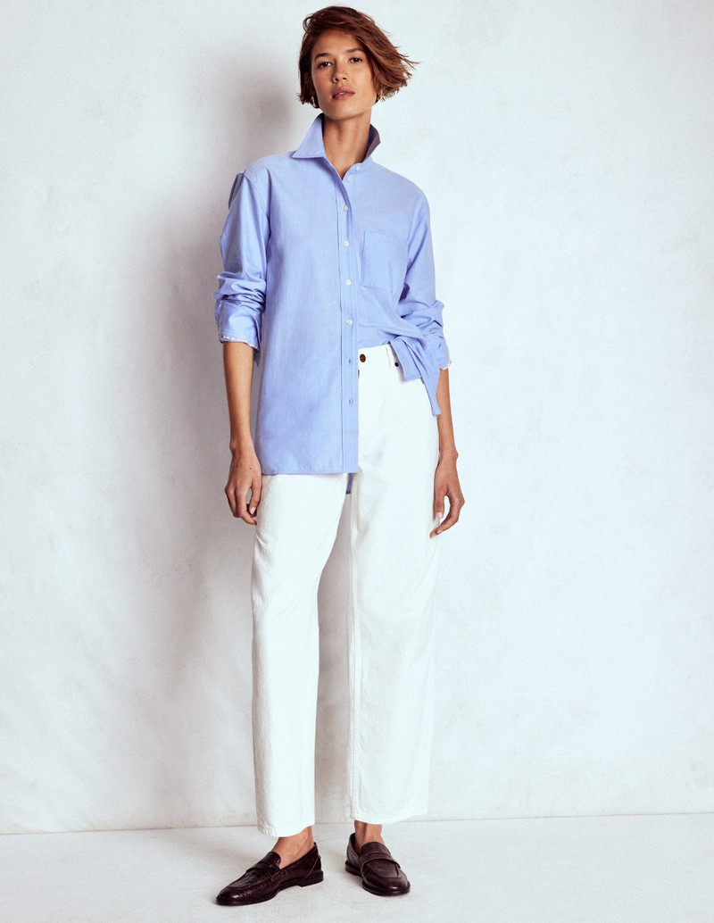 Sadie Relaxed Cotton Shirt-Blue Oxford 6