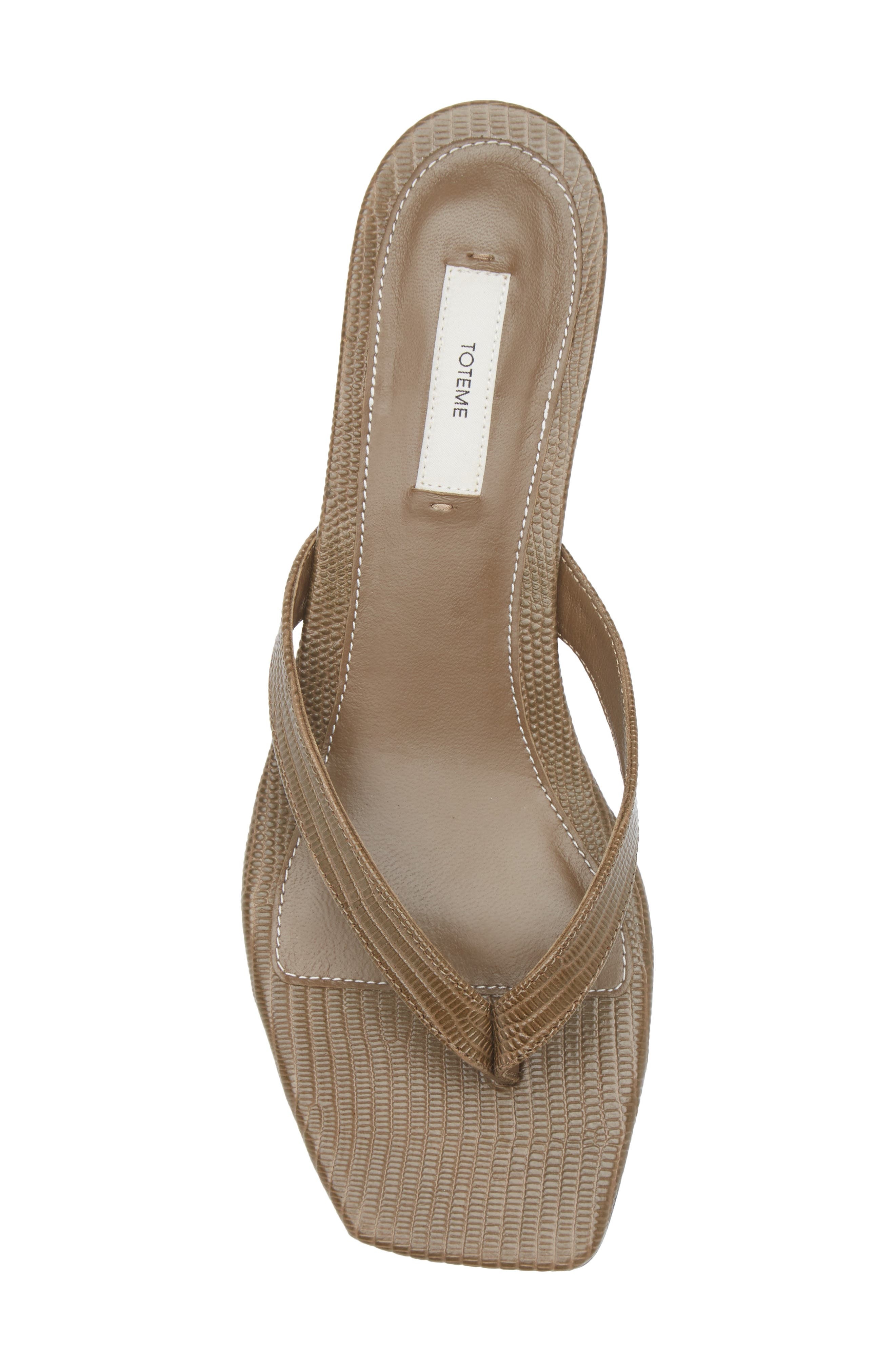 TOTEME Lizard Embossed Kitten Heel Flip Flop in Dark Olive at Nordstrom - 5