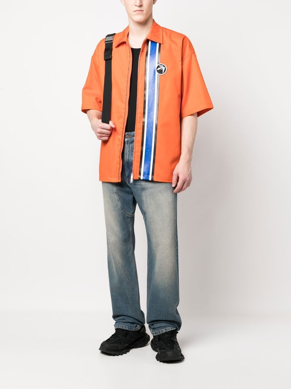 striped zipped short-sleeve shirt - 2