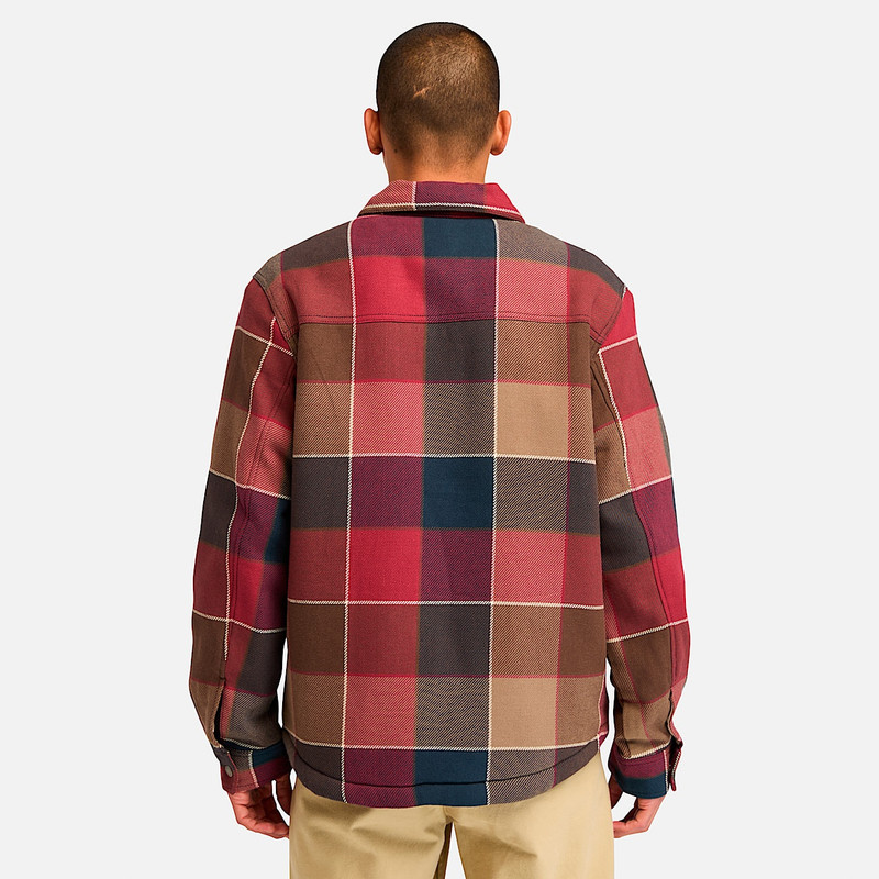 Men's High Pile Fleece Lined Plaid Overshirt 6
