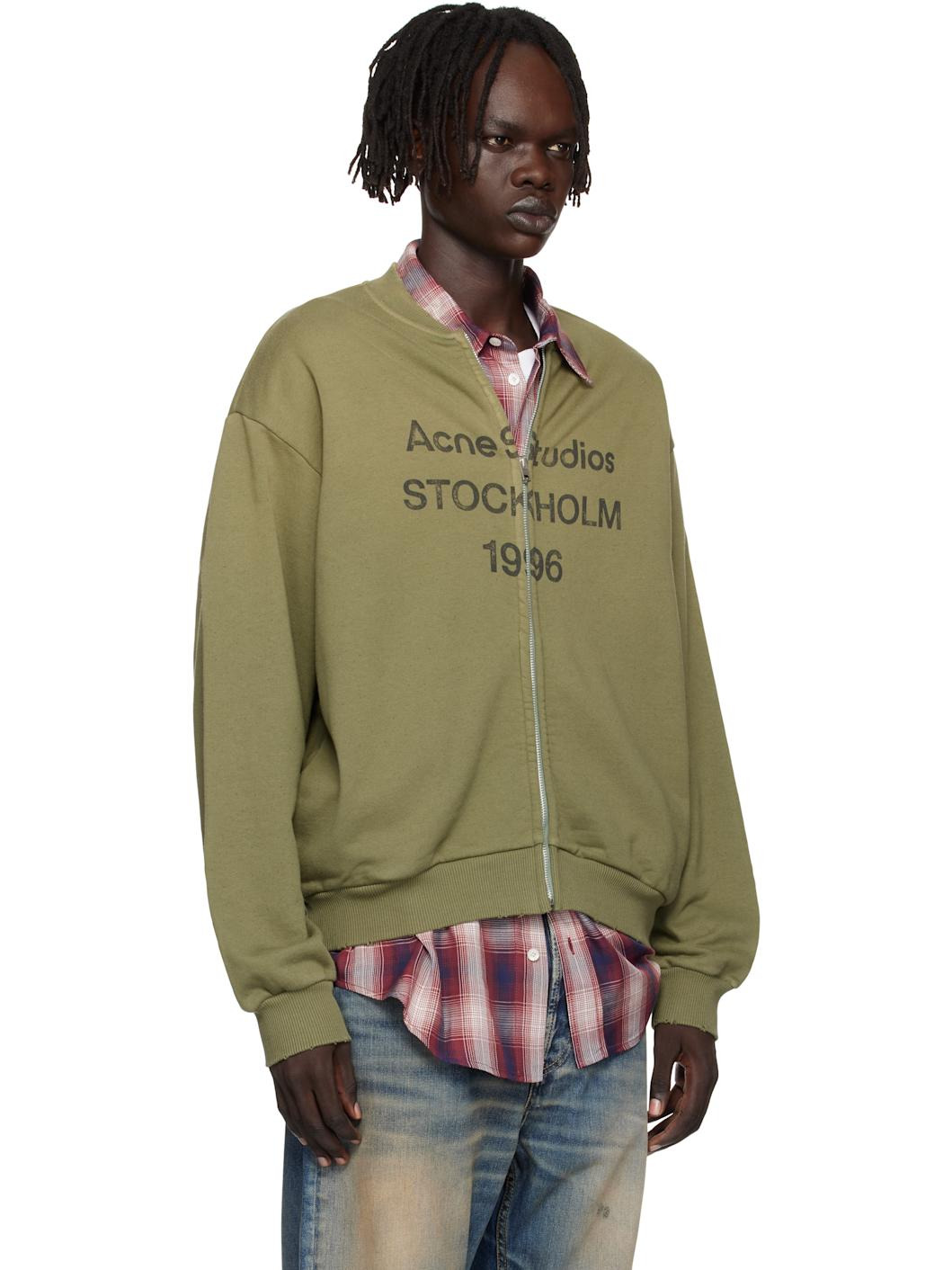 Green Zip-Up Cardigan - 2