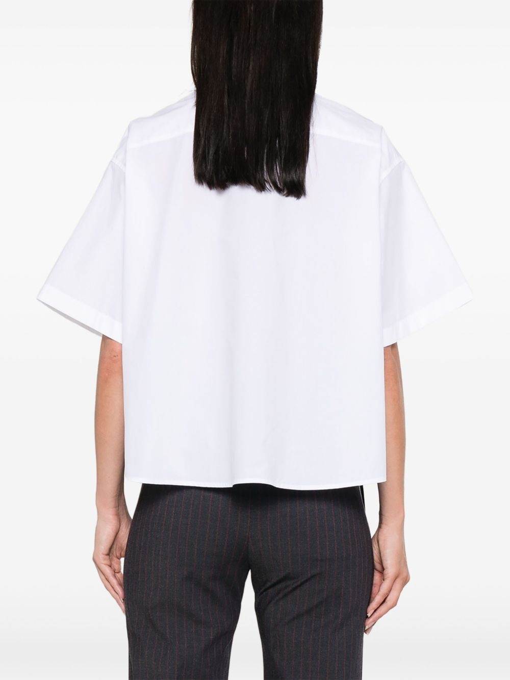 logo-patch cotton shirt - 4