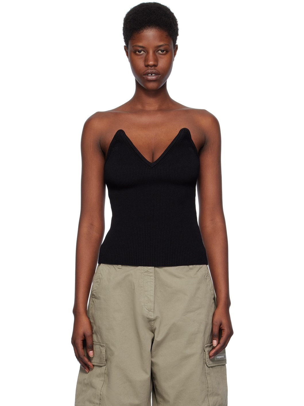 Black V-Neck Camisole - 1
