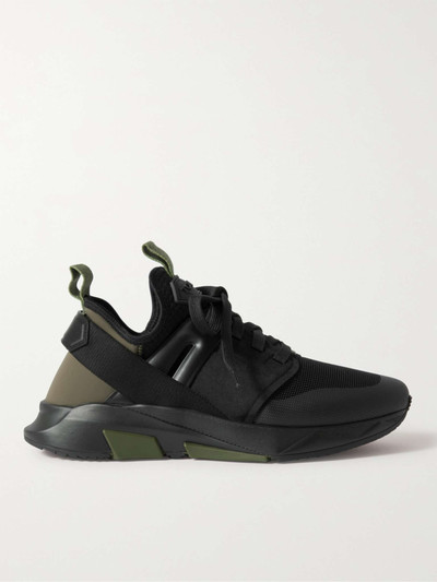 TOM FORD Jago Neoprene, Suede and Mesh Sneakers outlook