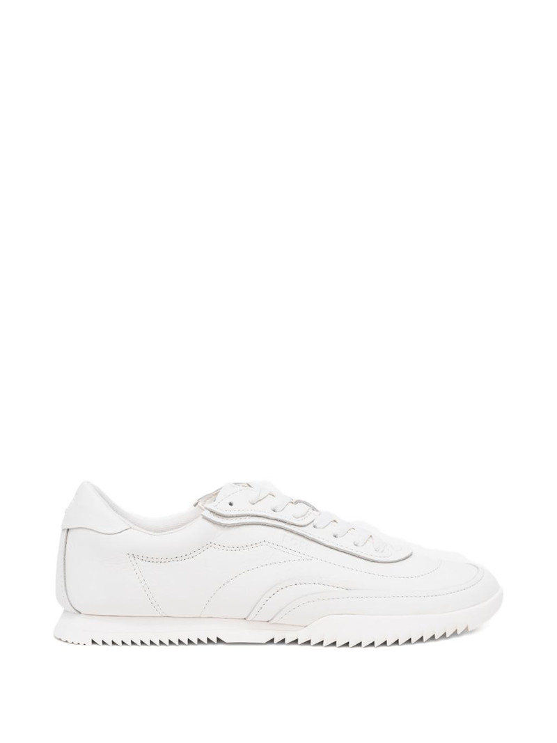 logo-embossed leather sneakers 1