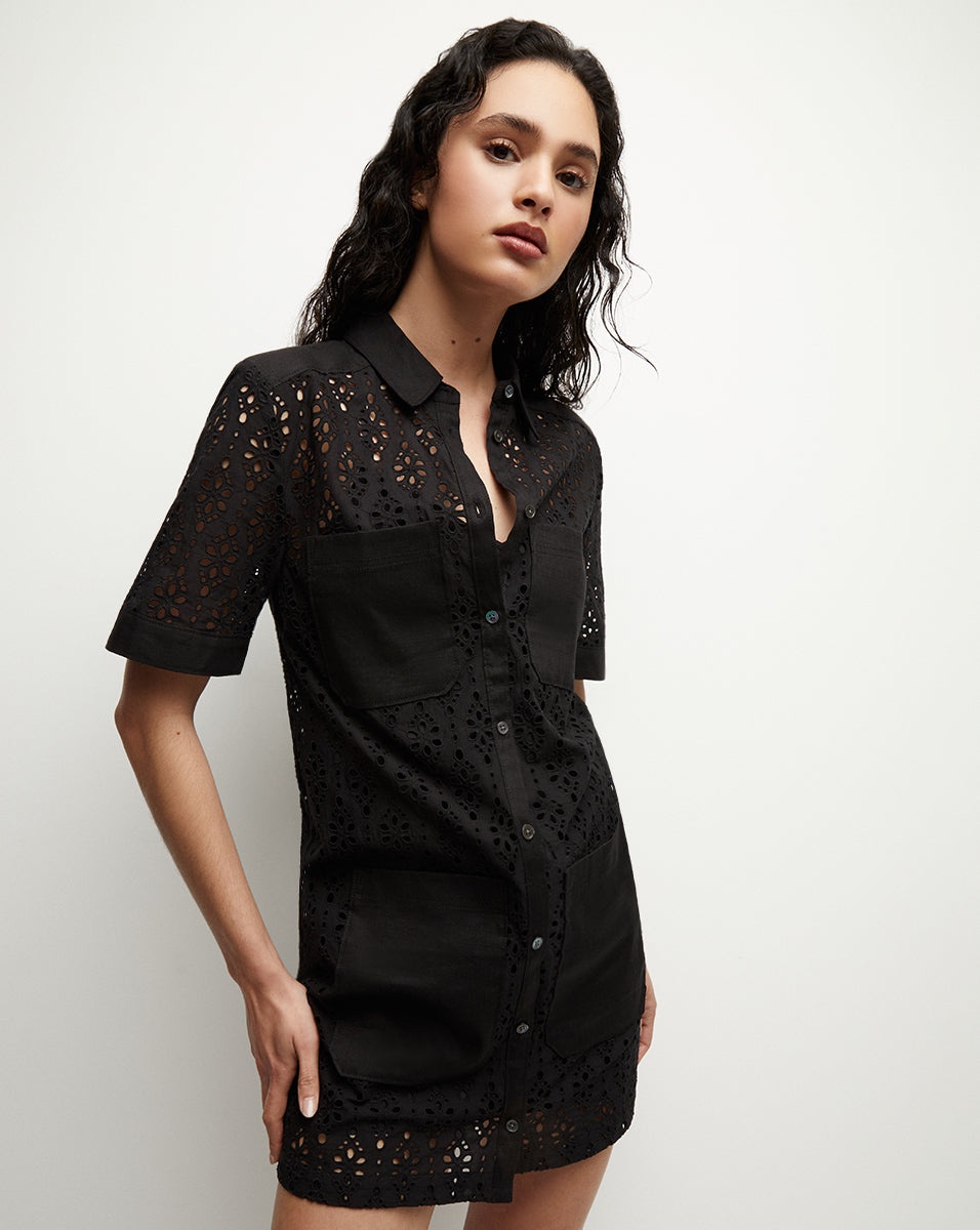 RAFAELA COTTON EYELET SHIRTDRESS - 2