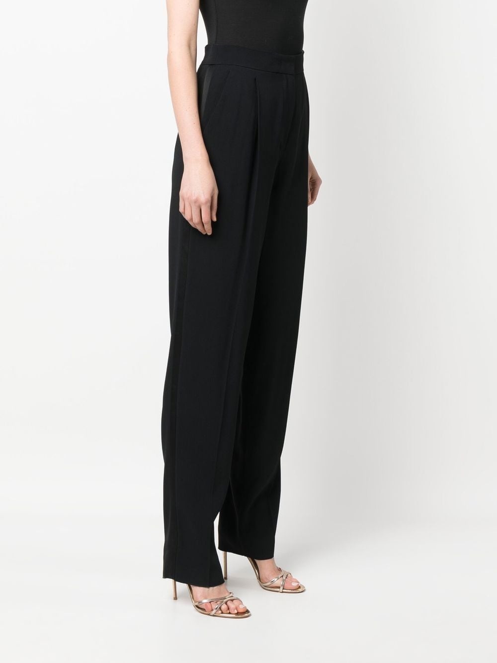 darted straight-leg trousers - 3