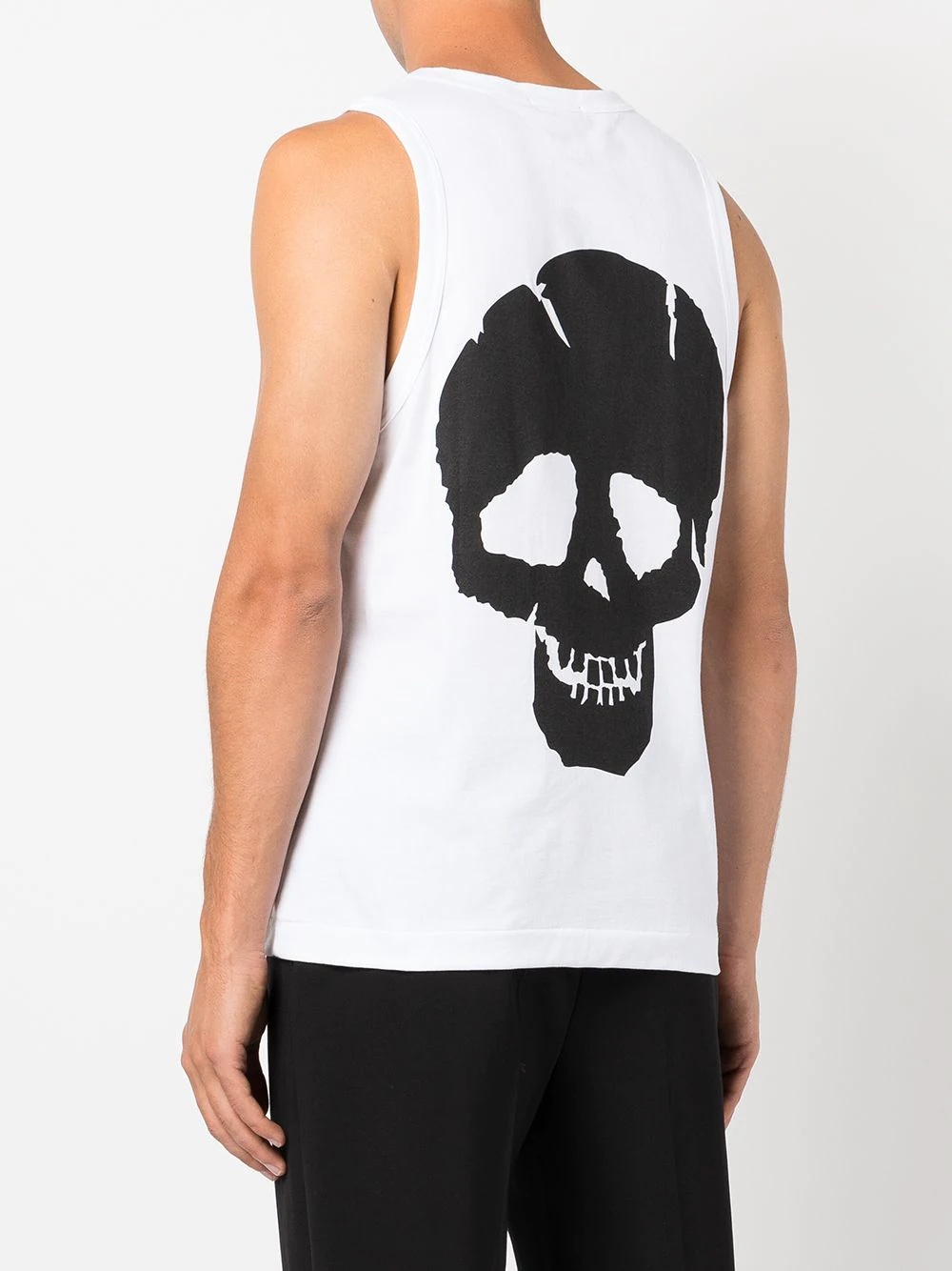 skull-print crew neck vest - 4