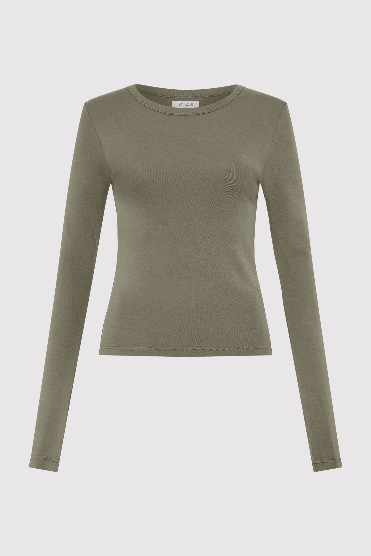 Organic Cotton Long Sleeve Top - Smokey Olive - 1