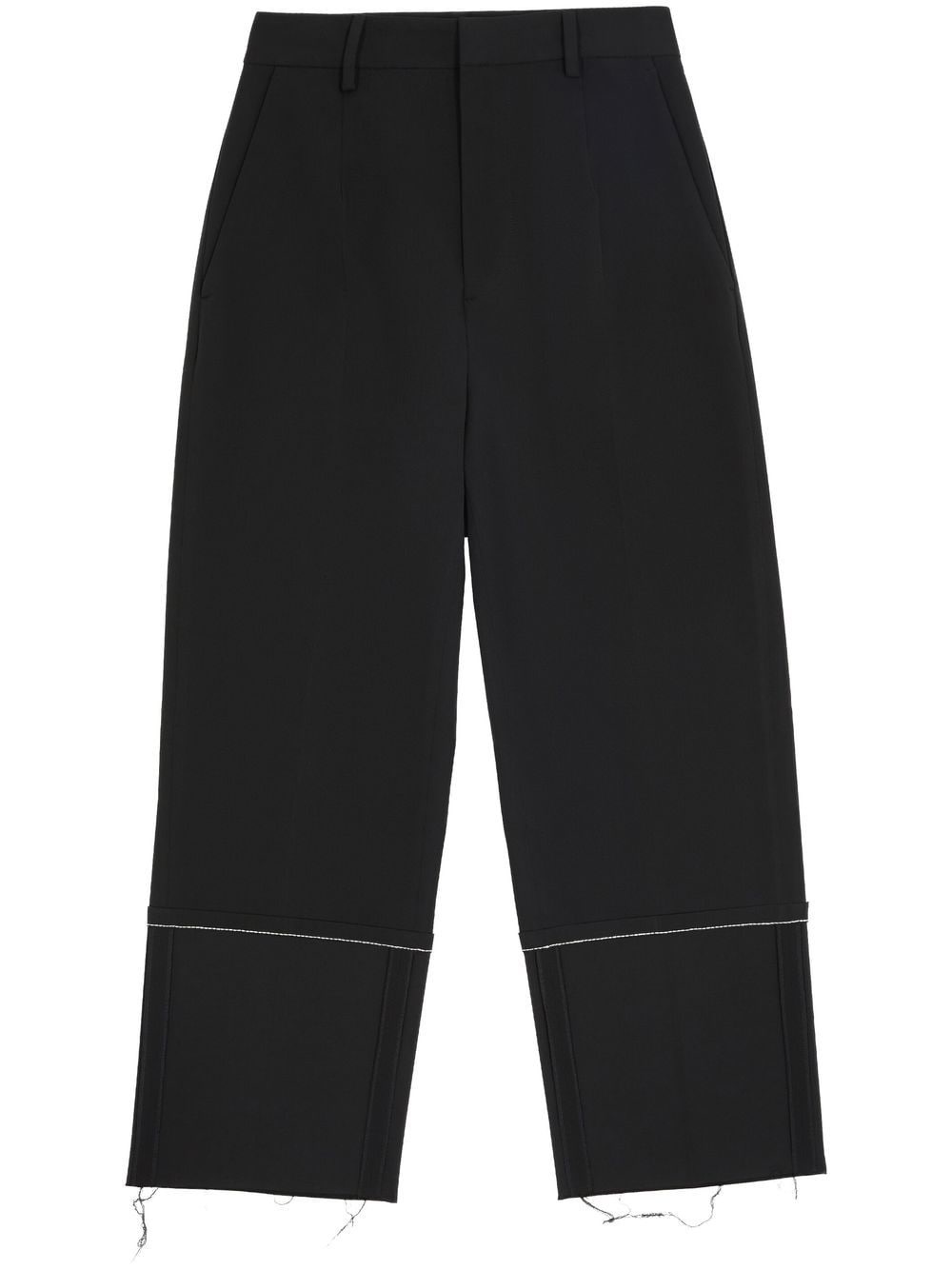 turn-up wide brim trousers - 1