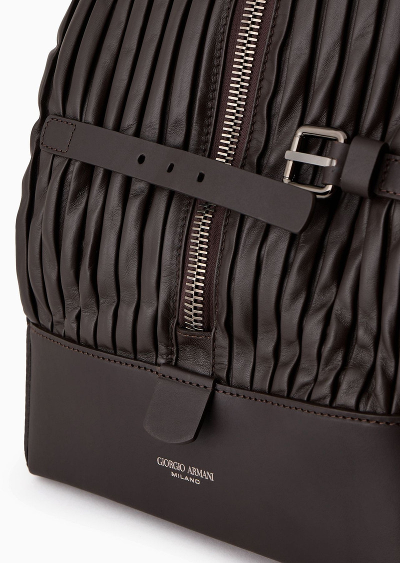 Pleated nappa-leather duffel bag 5
