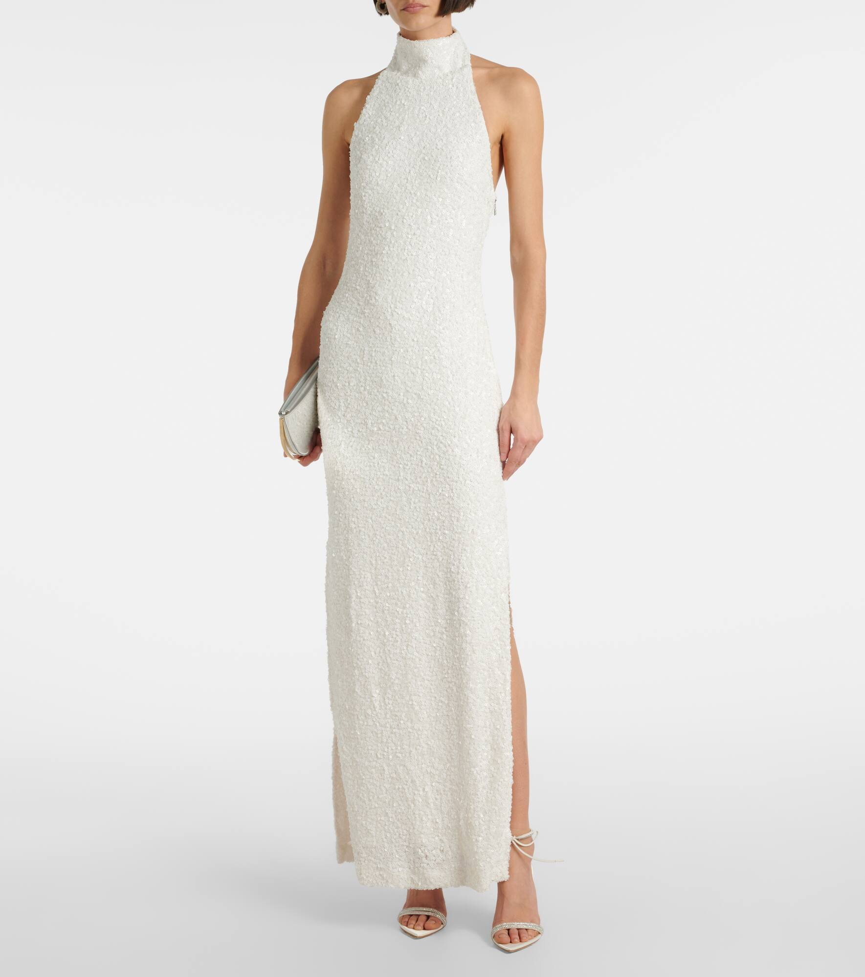 Bridal sequined halterneck gown - 2