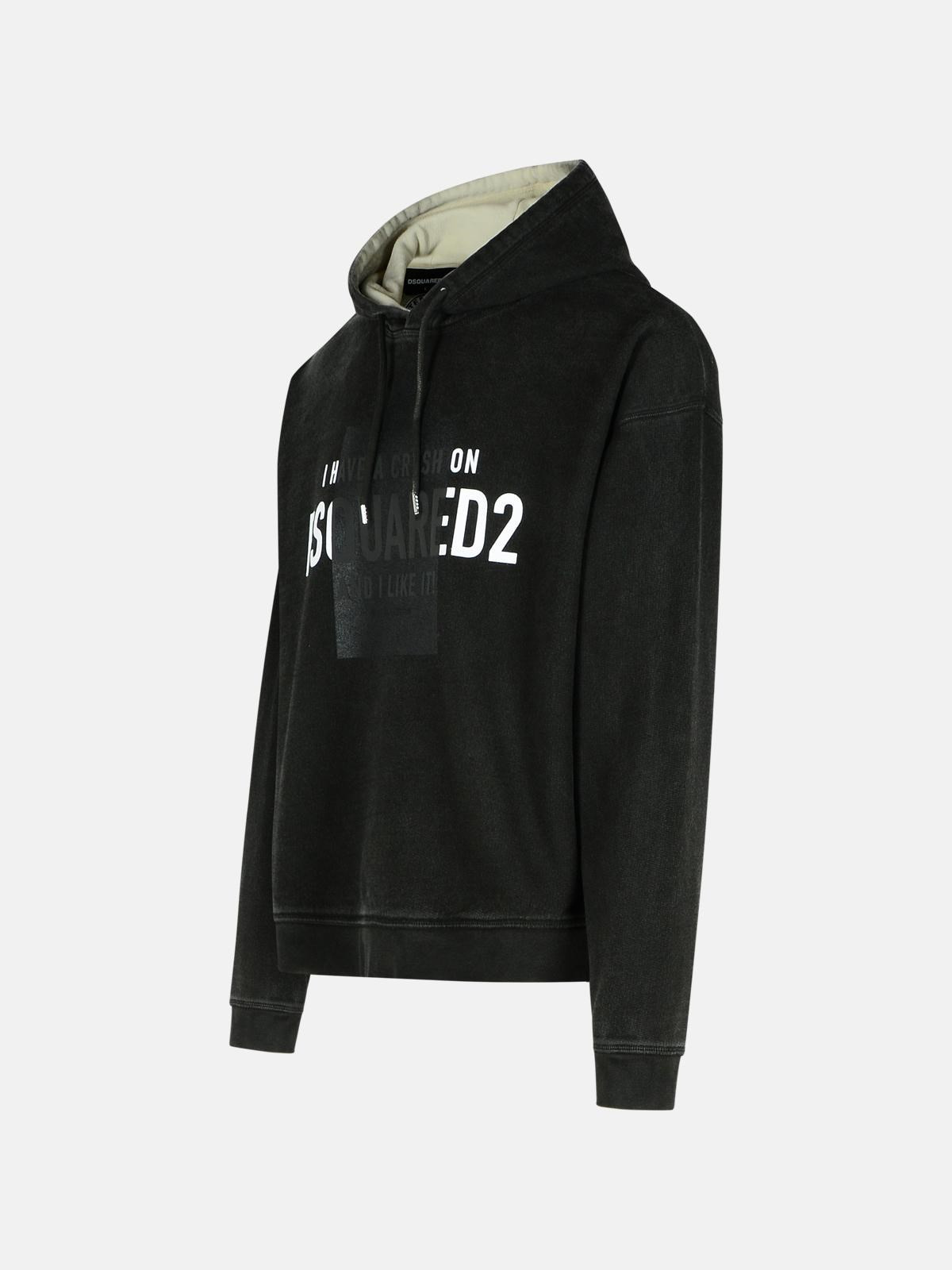 BLACK COTTON SWEATSHIRT - 2