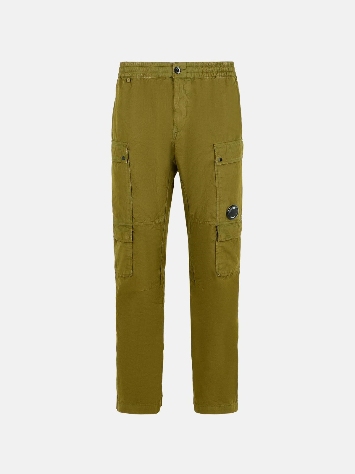 CARGO PANTS IN GREEN COTTON - 1