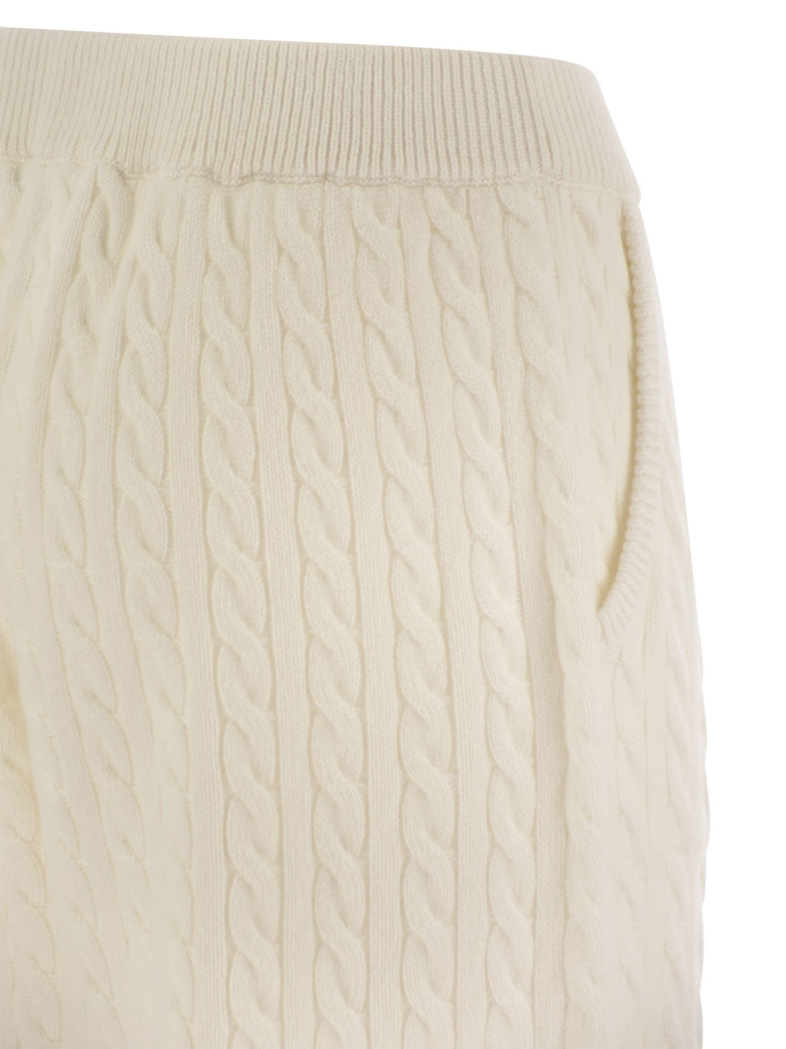 Brunello Cucinelli Women Cashmere Cable Knit Trousers - 4