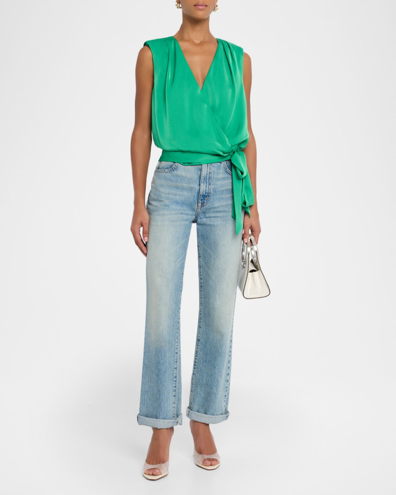 RAMY BROOK Salina Satin Wrap Blouse outlook
