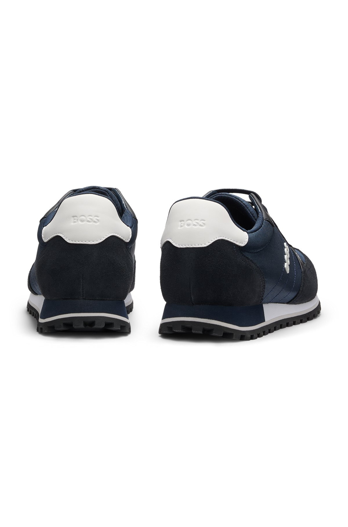 MIXED-MATERIAL TRAINERS WITH FAUX-LEATHER TRIMS - 5