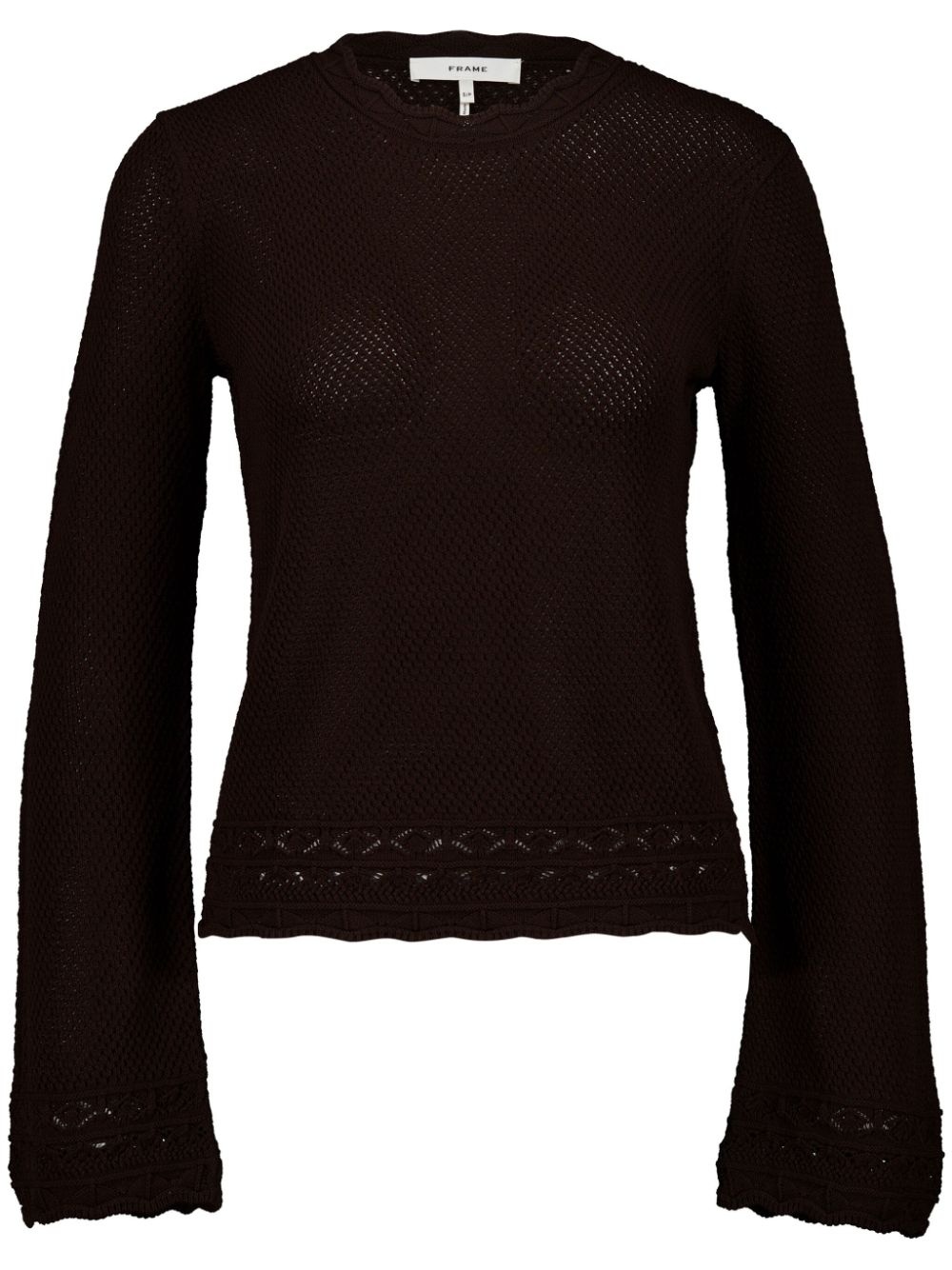 pointelle-knit bell-sleeve jumper - 1