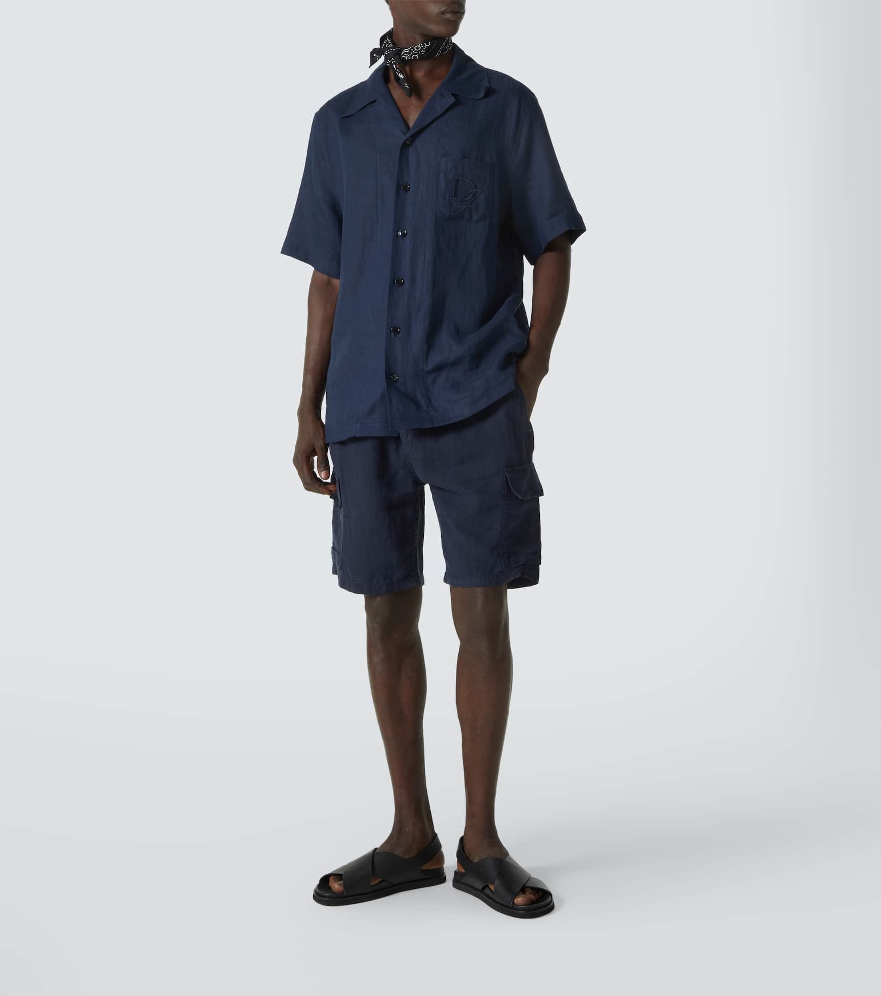 Baie linen Bermuda shorts - 2