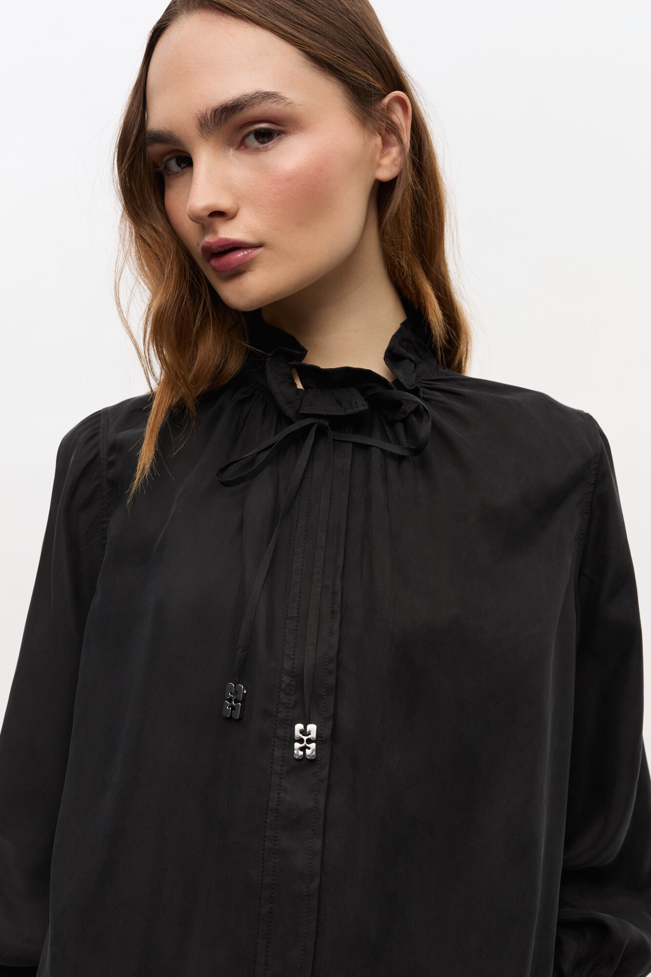 BLACK FLUID CUPRO TIE SHIRT - 4