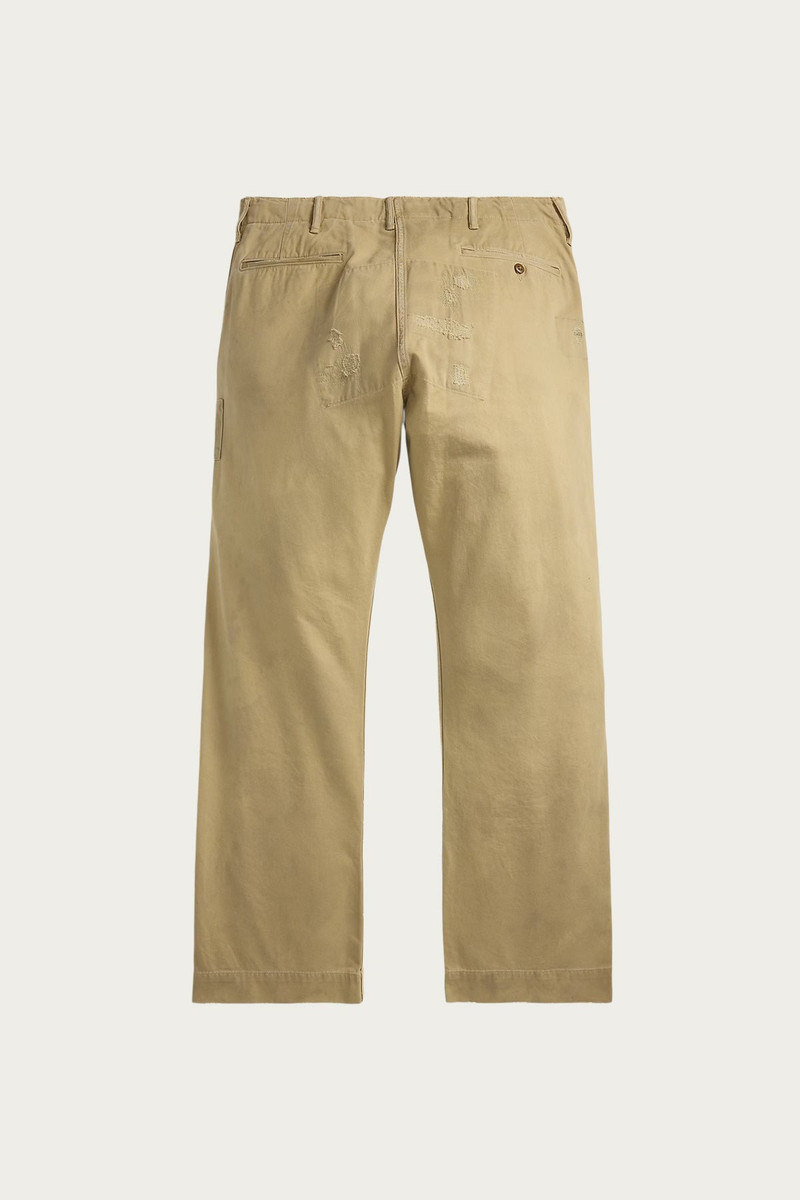 RRL by Ralph Lauren Repaired Chino Field Pant - New Military Khaki w/ Repairs outlook