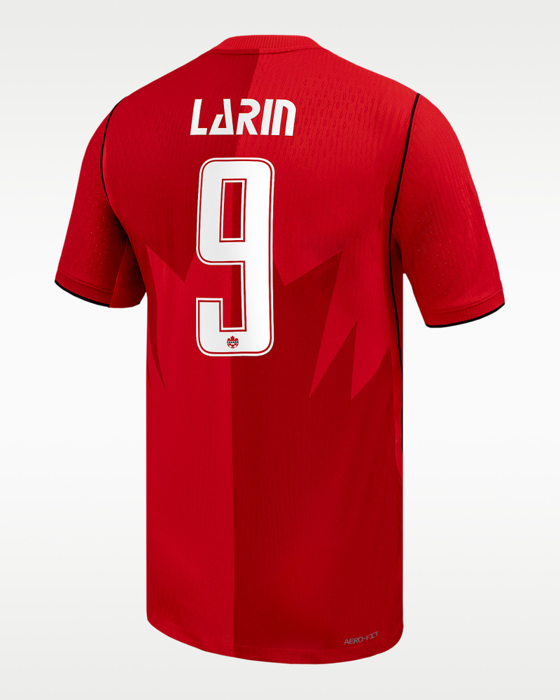 Cyle Larin Canada Soccer 2026 Match Home Men's Nike Dri-FIT ADV Soccer Jersey 1