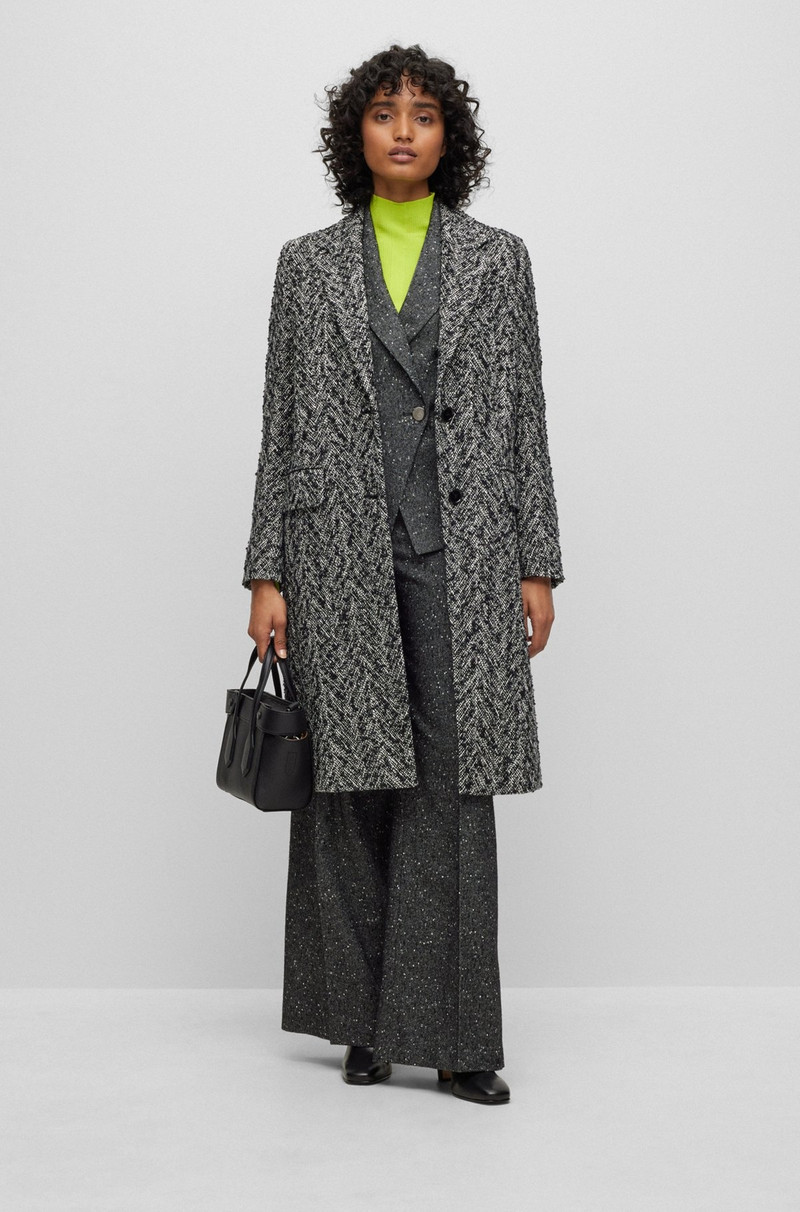 BOSS SLIM-FIT COAT IN A STRUCTURED COTTON BLEND outlook