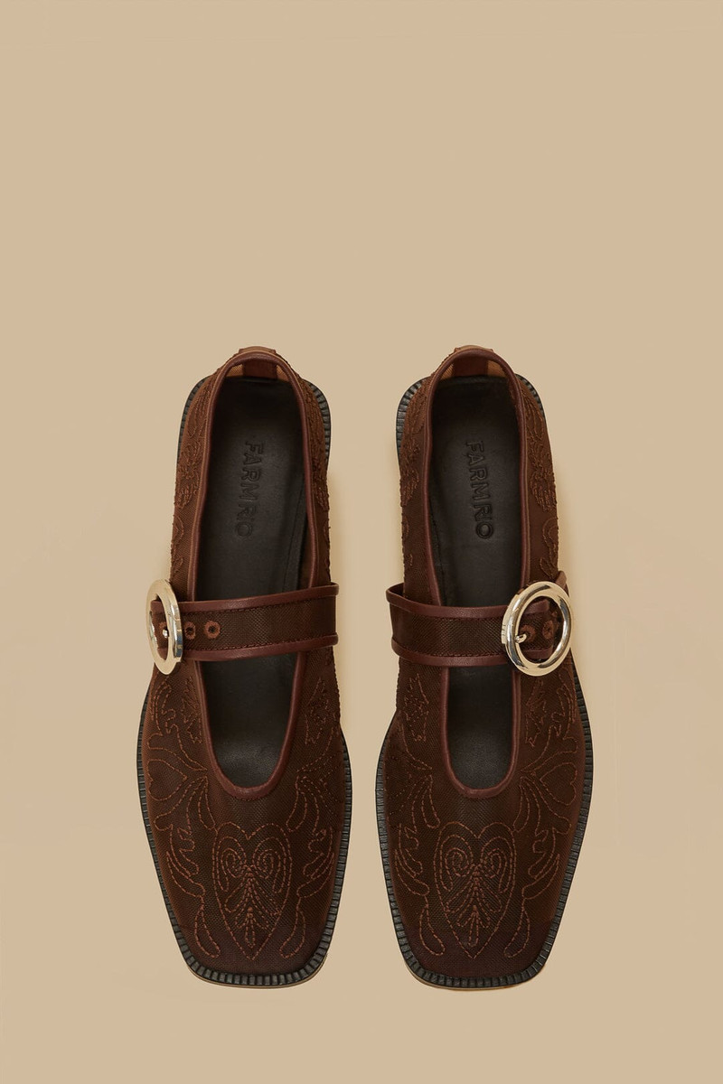 Chicory Coffee Square Toe Ballerina 3