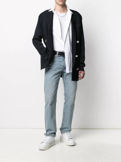 Balmain knitted double-breasted blazer outlook