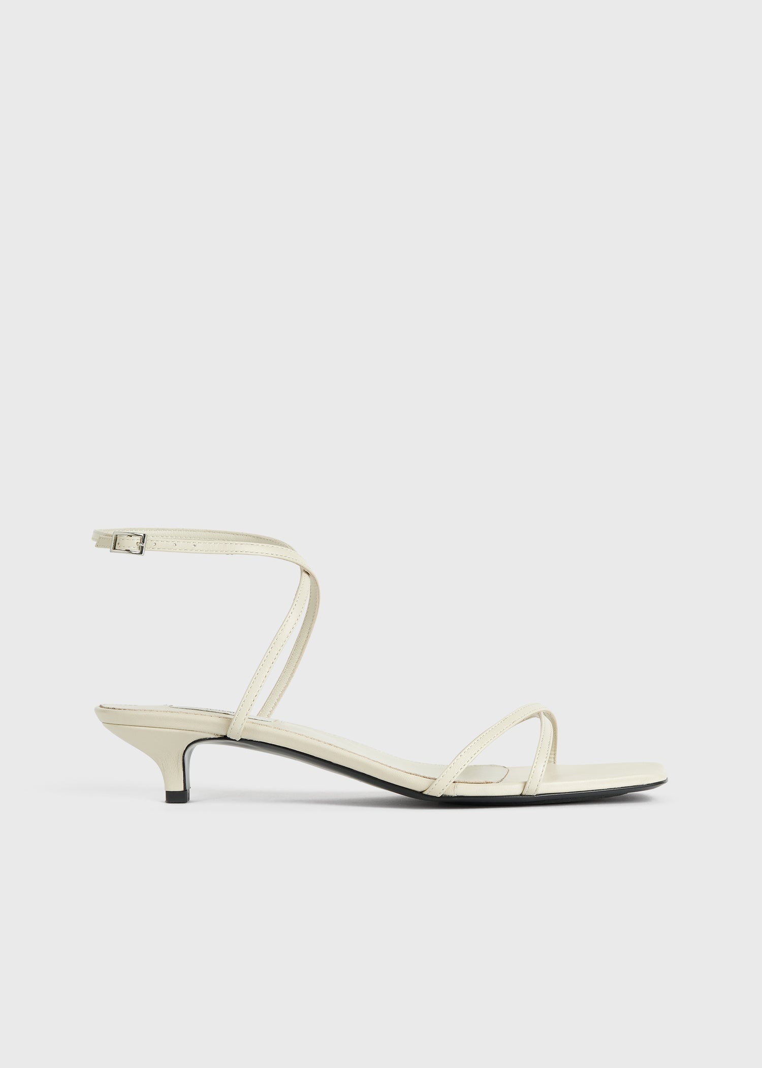 Leather crossover sandals off-white - 8