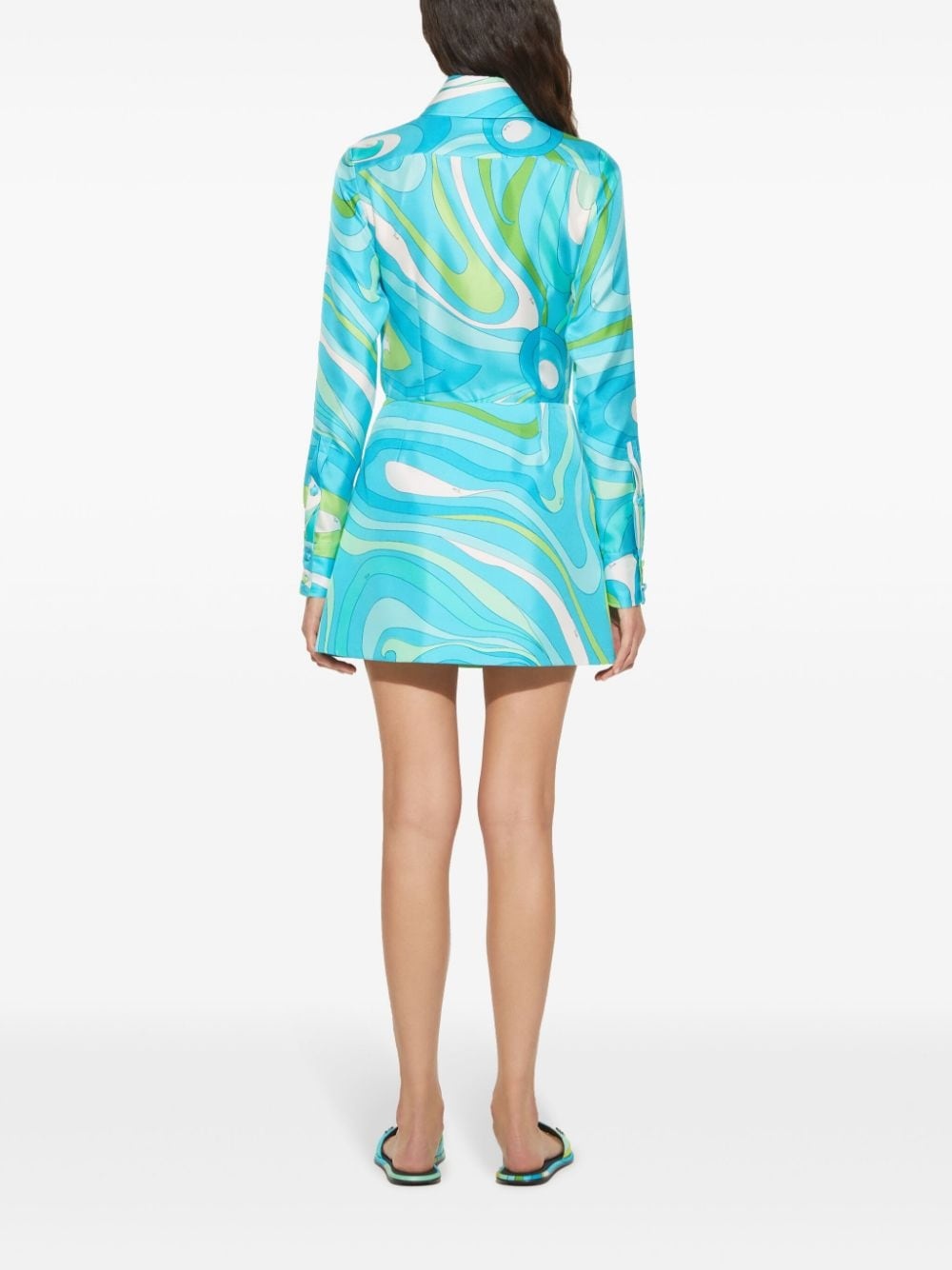 Marmo-print silk shirt - 4
