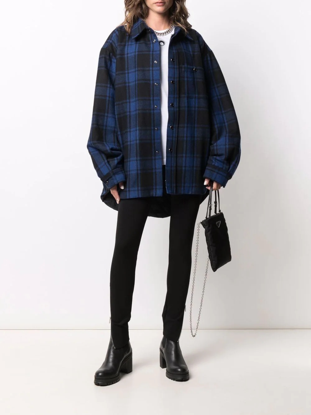 checked shirt jacket - 3