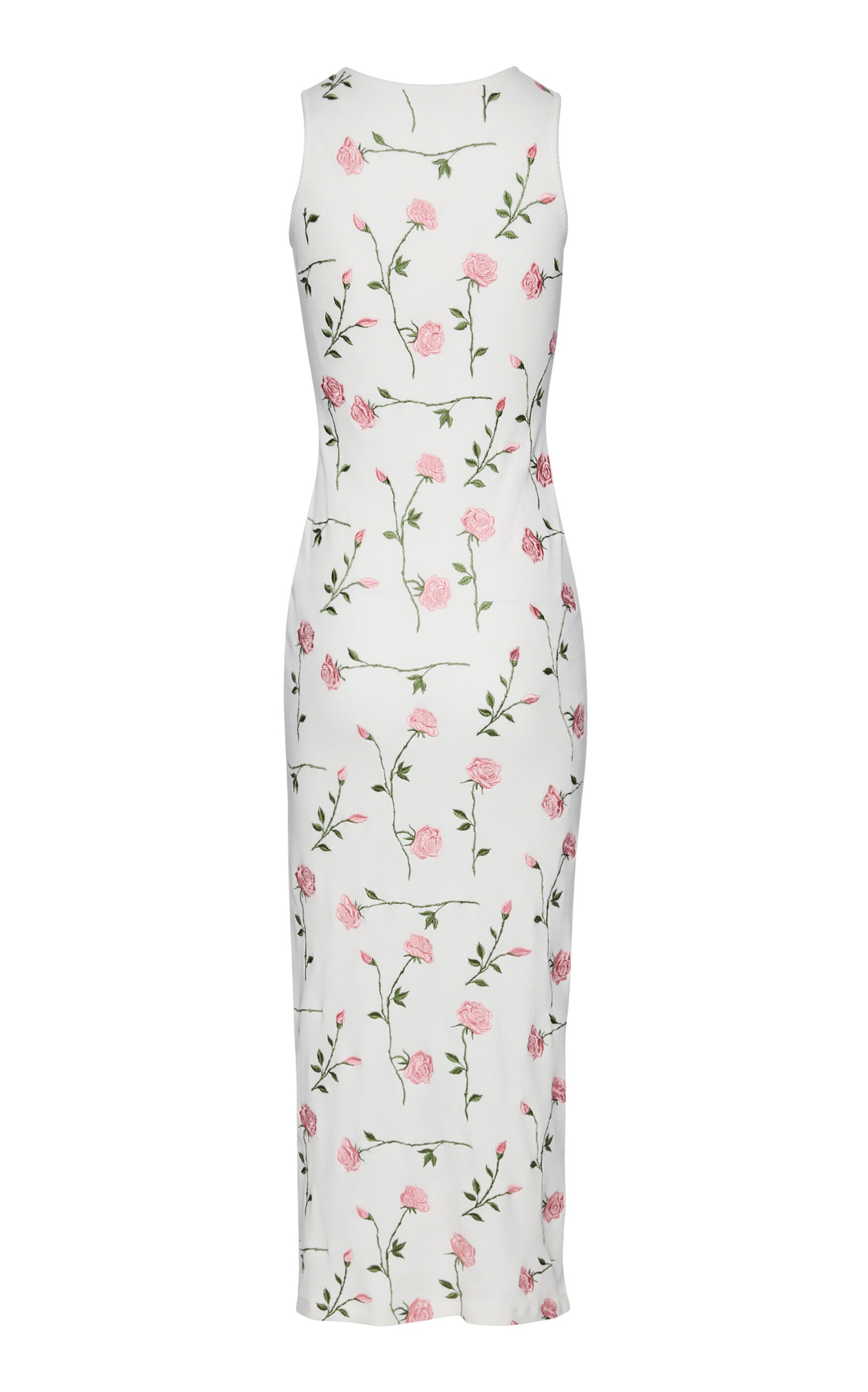 Embroidered Cotton-Blend Midi Dress off-white - 5